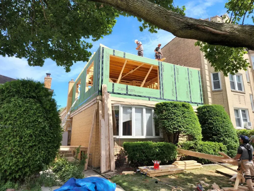 Second-story addition framing with ZIP System sheathing